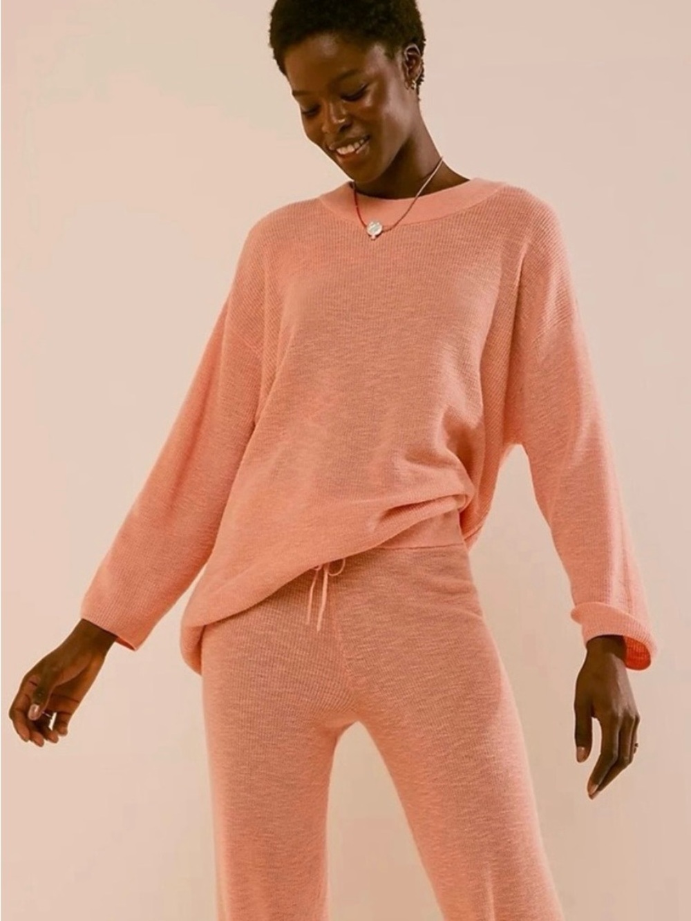 Free people beach Malibu solid surf sweater set